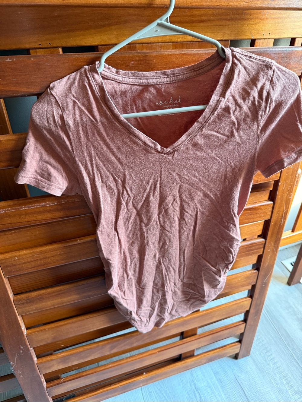 Scoop Neck Short-Sleeve Tee in Dusty Rose